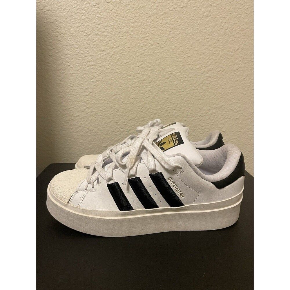 Adidas Superstar White Black Gold Platform Women’s Size 10